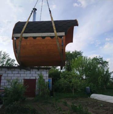 Купить баню бочку № 497 в Вязниках по цене от 368357 руб. цена в Вязниках от 368 357 руб.